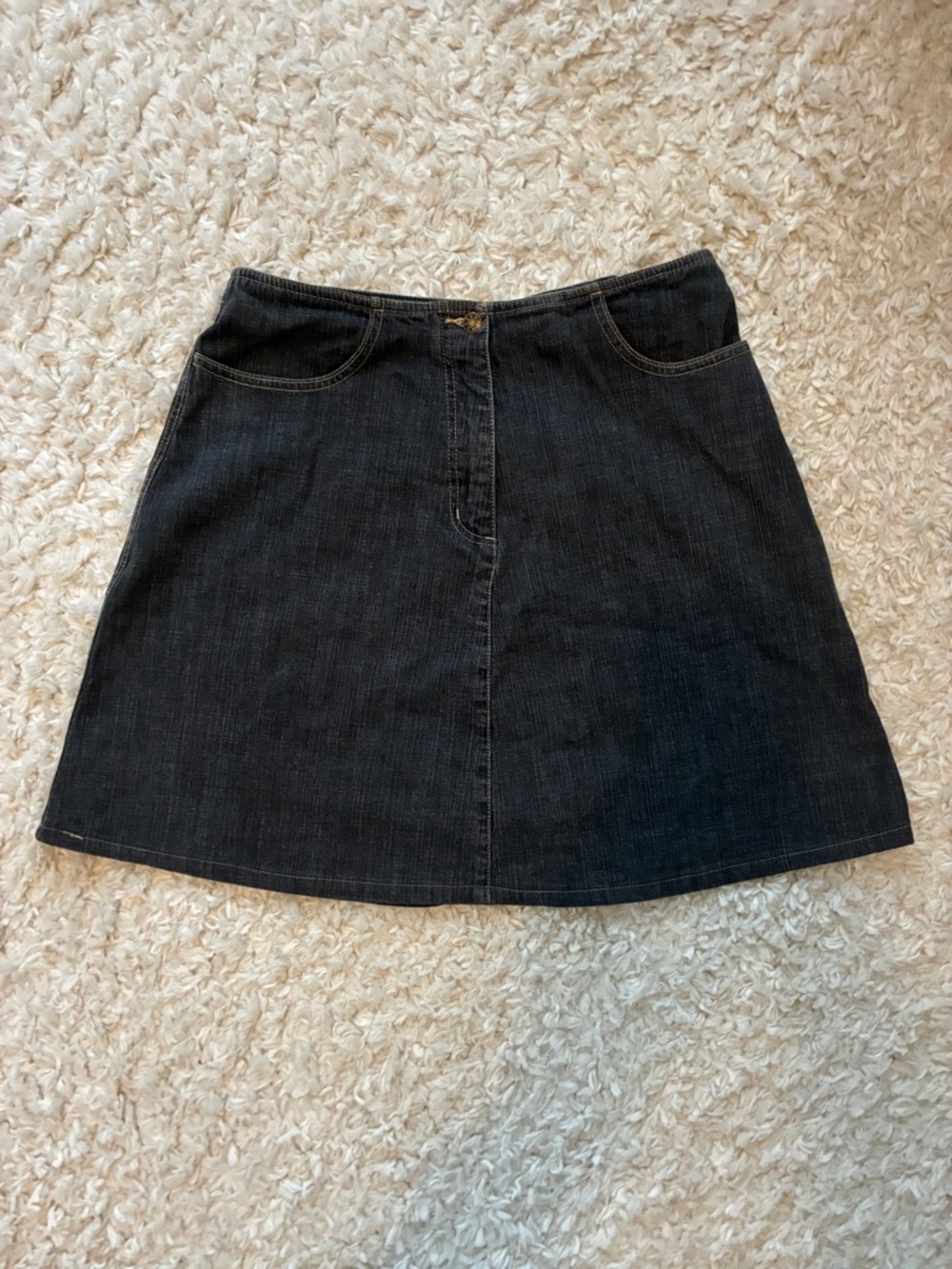 Y2K vintage Dark Wash Denim A-Line Mini Skirt